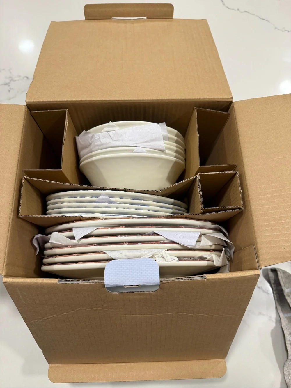 Tropical Ikat Blue Melamine Dinnerware Set - 18 Piece - RARE / HARD TO FIND